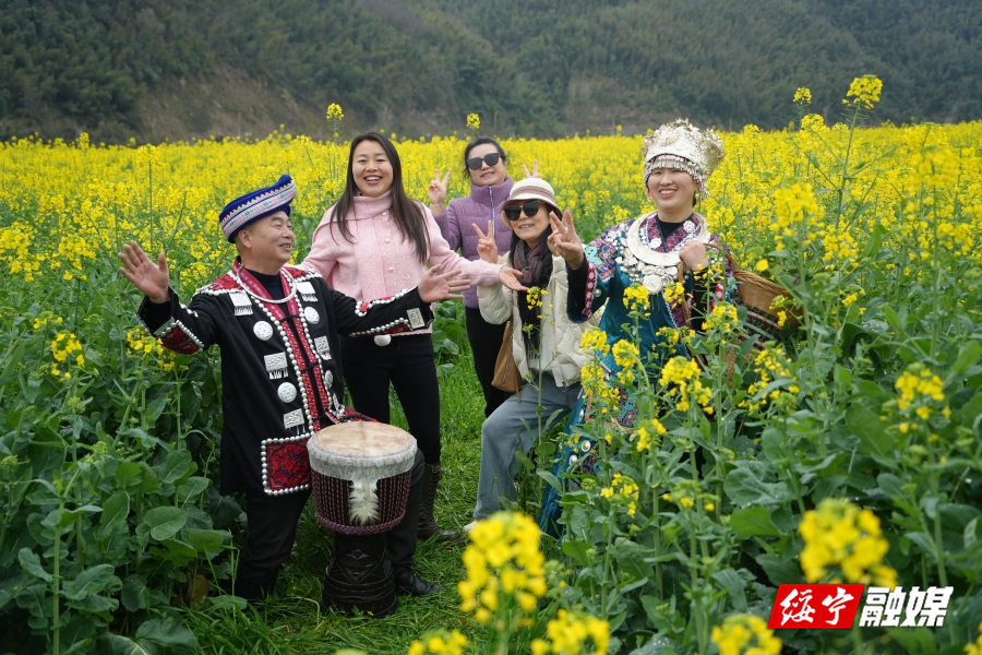 春天里的大美绥宁⑧丨绥宁花园阁：油菜花海绽放 春日湿地引客来